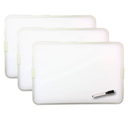 Flipside Magnetic Dry Erase Board, 2-Sided, Aluminum w/Pen, 9 x 12in, PK3 18732